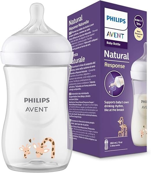 AVENT BIBERON NATURAL 3.0 TEAT 1M+ 260ML DECO GIRAFFE SCY903/66
