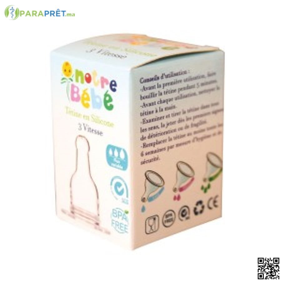 NOTRE BEBE TETINE SILI REGLABLE 3 VITESSES - NOTRE BÉBÉ - ParaPrêt.ma